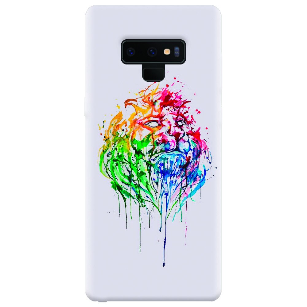 Husa silicon pentru Samsung Galaxy Note 9, Paint Illustration Lion Head
