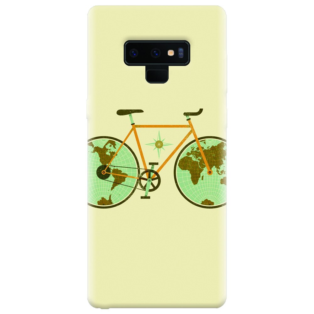 Husa silicon pentru Samsung Galaxy Note 9, Retro Bicycle Illustration