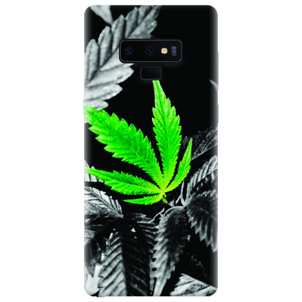 Husa silicon pentru Samsung Galaxy Note 9, Trippy Pot Leaf Green