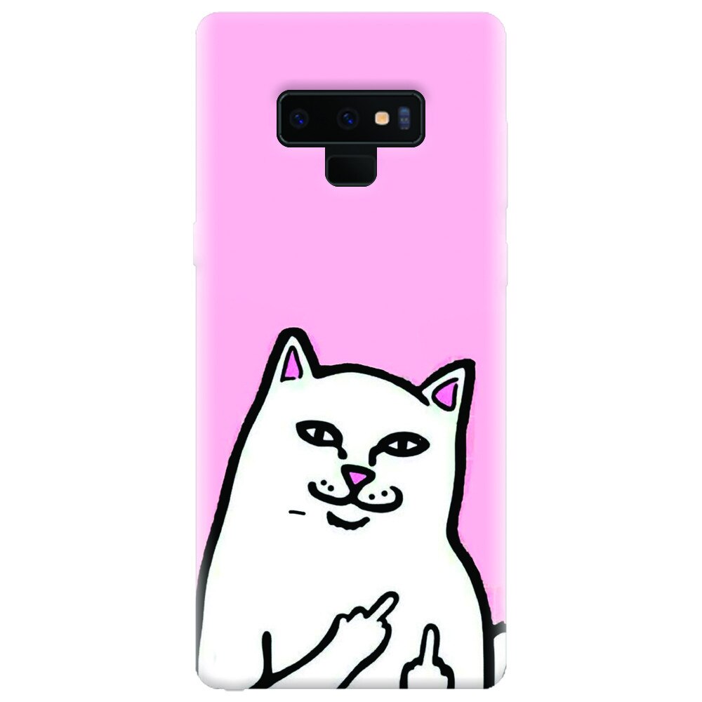 Husa silicon pentru Samsung Galaxy Note 9, White Cat