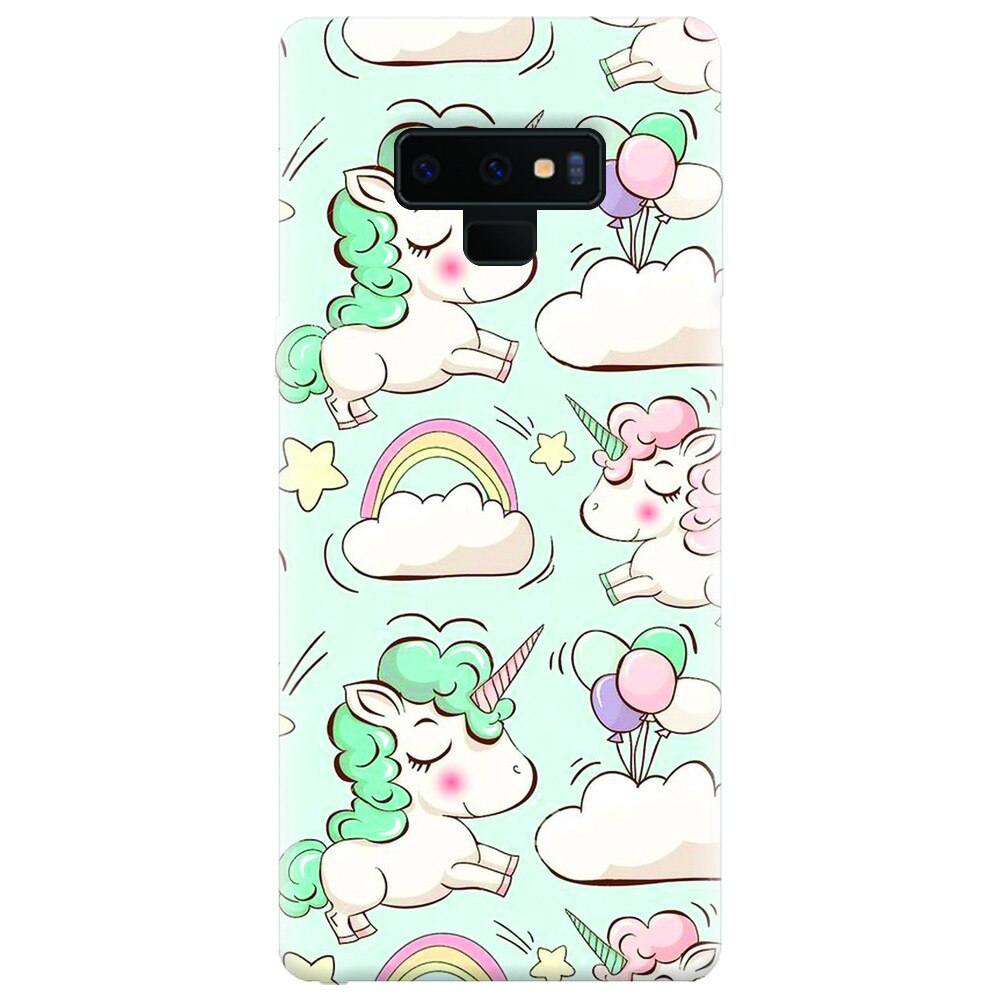 Husa silicon pentru Samsung Galaxy Note 9, Unicorns And Clouds