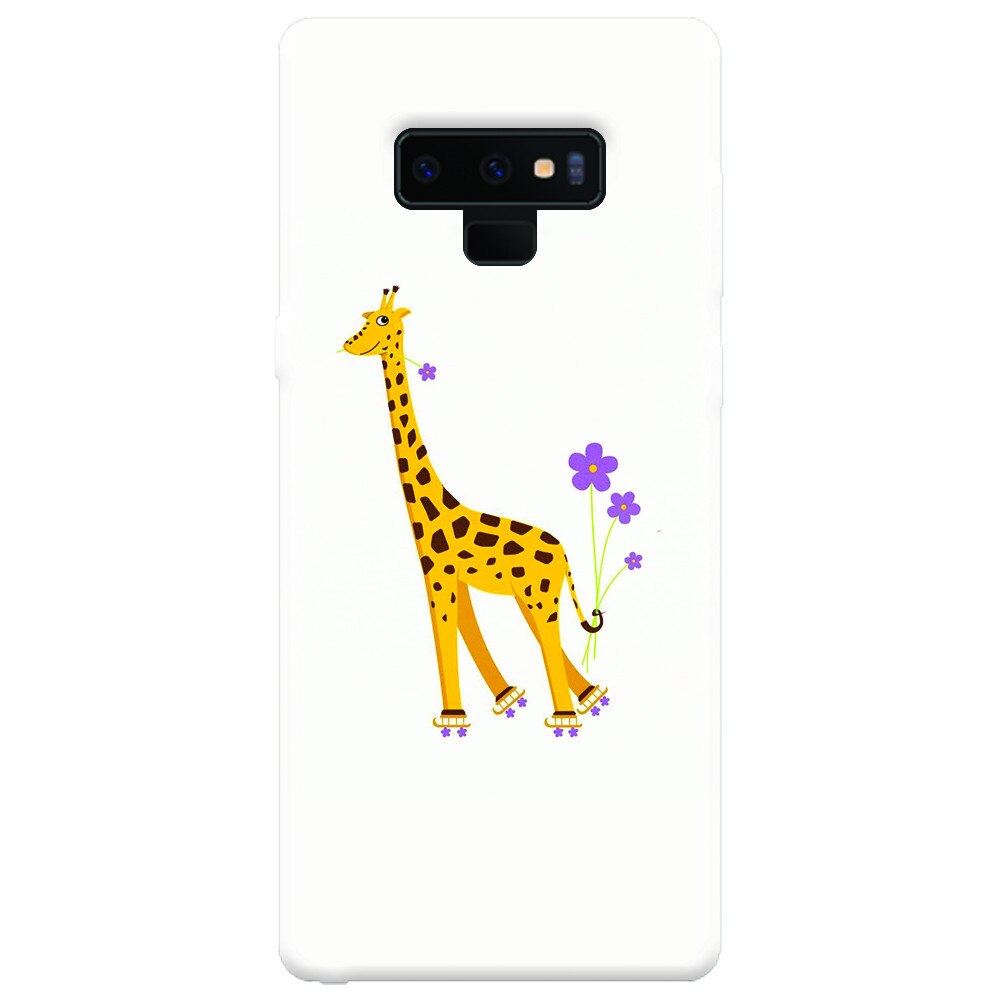 Husa silicon pentru Samsung Galaxy Note 9, Rollerskating Girafe Illustration