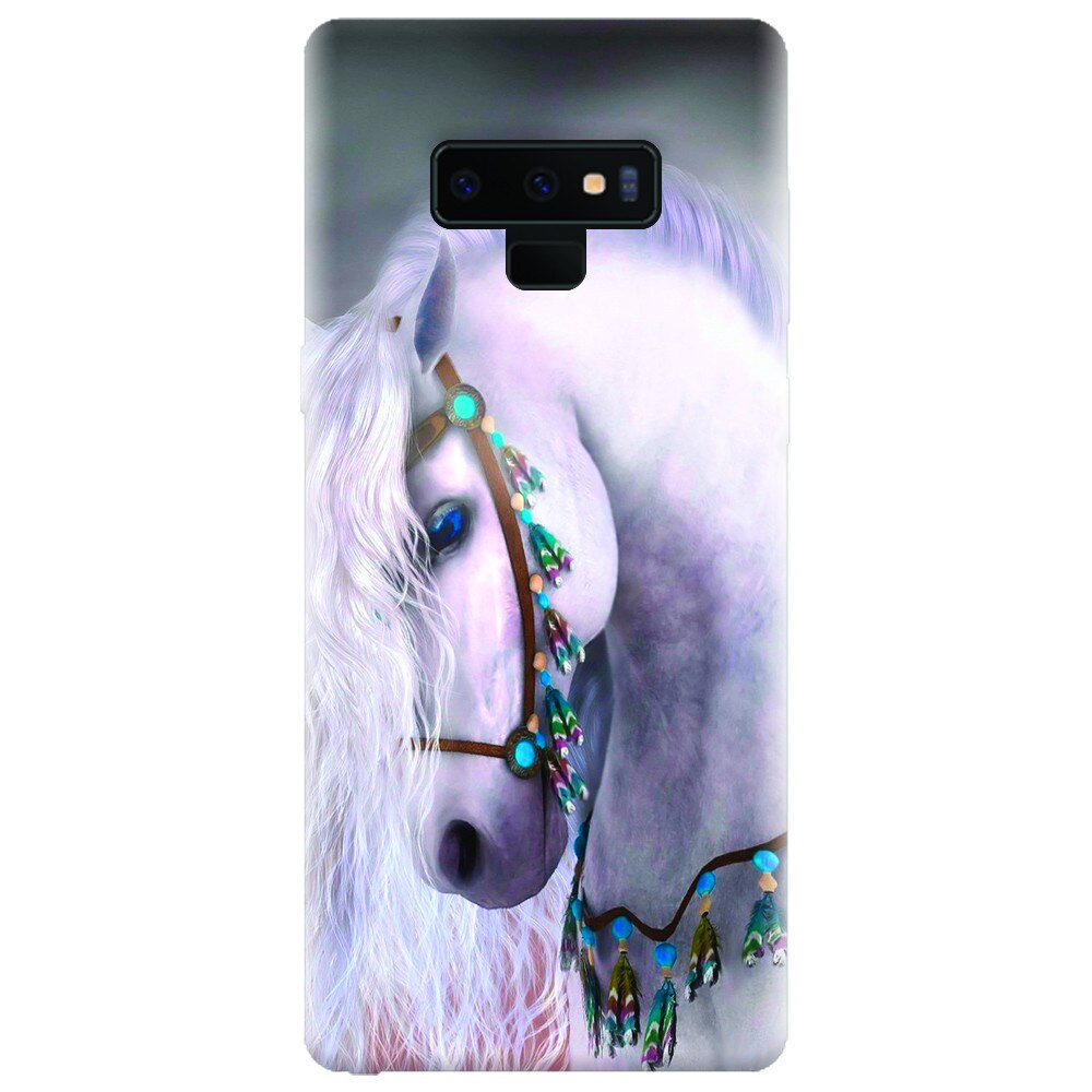 Husa silicon pentru Samsung Galaxy Note 9, White Horse
