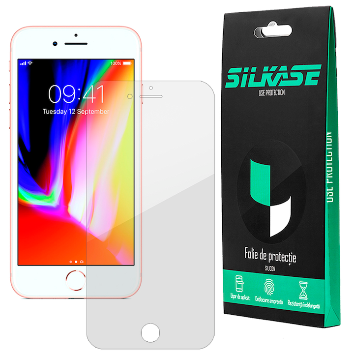 Folie SILKASE pentru Apple iPhone 7, protectie ecran, silicon regenerabil