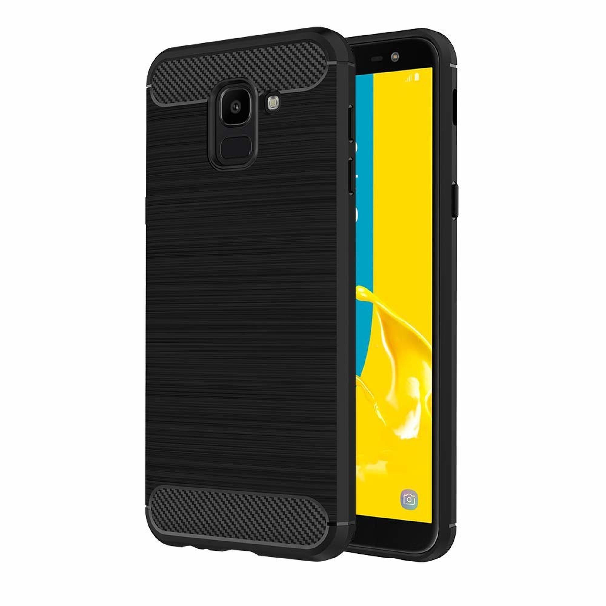 Husa Samsung Galaxy J6 (2018) - Tpu Carbon Fibre Brushed - negru