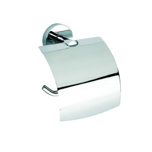 Suport hartie igienica Bemeta Omega, cu aparatoare, 14.5x15.5x9 cm, Alama, Crom