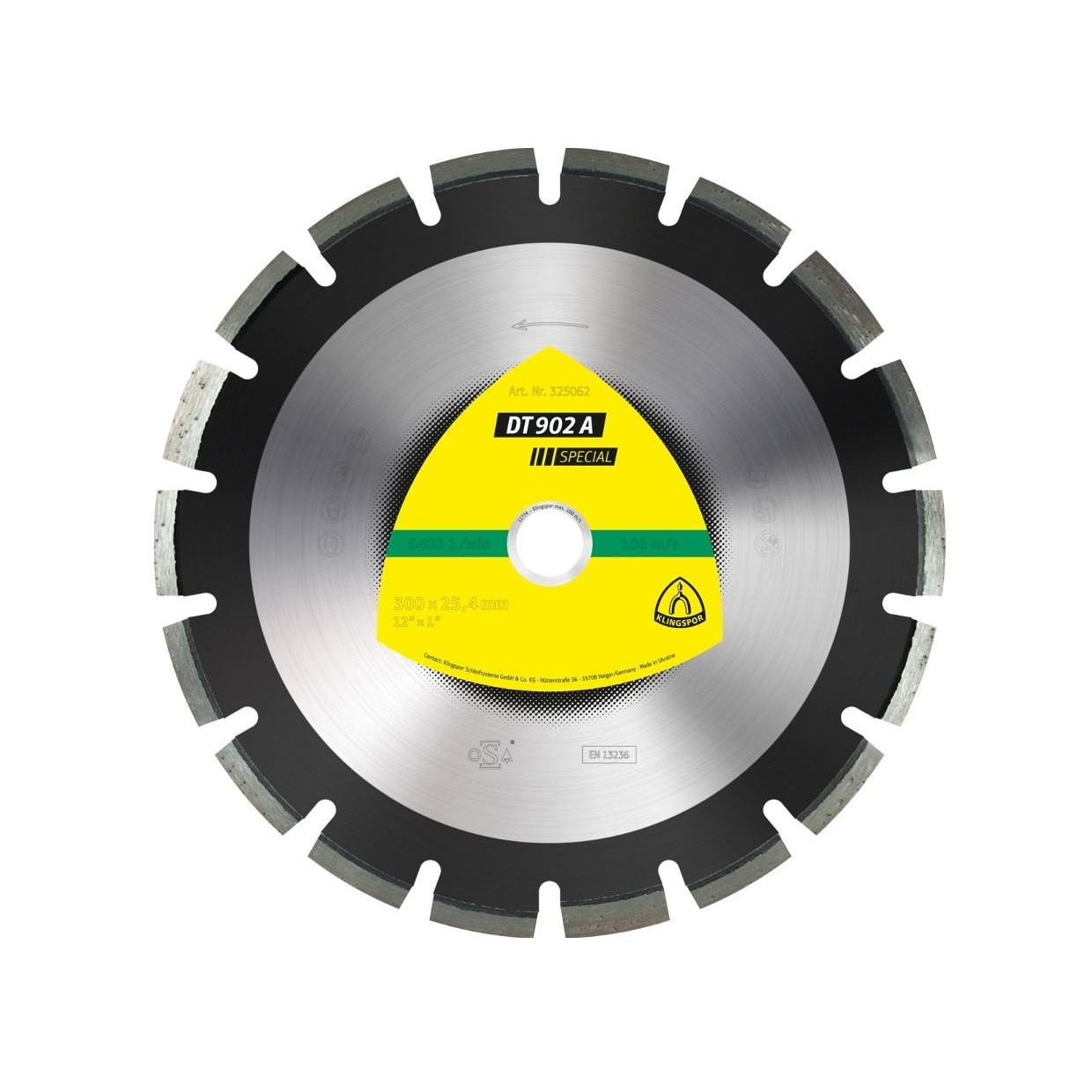 Disc diamantat segmentat 400X25.4 mm Asfalt DT902A400