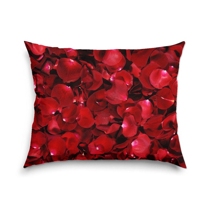 Perna decorativa BTex Artdecomag Moderna Petale de trandafiri rosii 40 x 60 cm