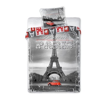 Lenjerie de pat, PARIS 3D, 160x200 cm, 100% bumbac Lenjerie de pat, PARIS 3D, 160x200 cm, 100% bumbac