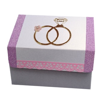 Casuta perlata Rings, IDo, cutie marturii sau cinste, alb perlat, decoratiuni 3D, personalizata Casuta perlata Rings, IDo, cutie marturii sau cinste, alb perlat, decoratiuni 3D, personalizata