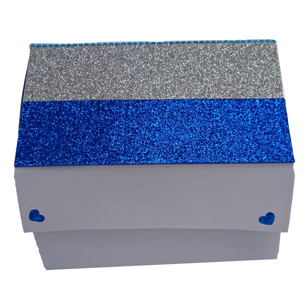 Casuta perlata Sparkly, IDo, cutie marturii sau cinste, alb perlat, decoratiuni 3D, personalizata