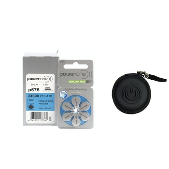 Baterii PowerOne by Varta 675 pentru apararte auditive 10 blistere/60 bucati + Husa pentru aparat auditiv Cadou la fiecare comanda Baterii PowerOne by Varta 675 pentru apararte auditive 10 blistere/60 bucati + Husa pentru aparat auditiv Cadou la fiecare comanda