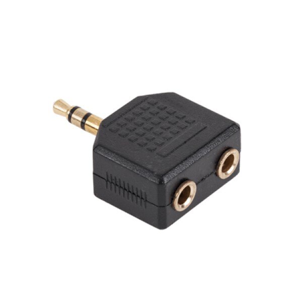 Adaptor Jack 3.5mm tata stereo - 2 jack 3.5mm mama , gold