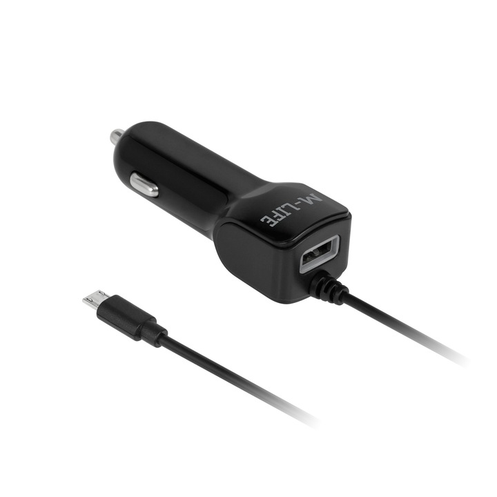 Incarcator auto micro USB + USB 2100 MA M-LIFE