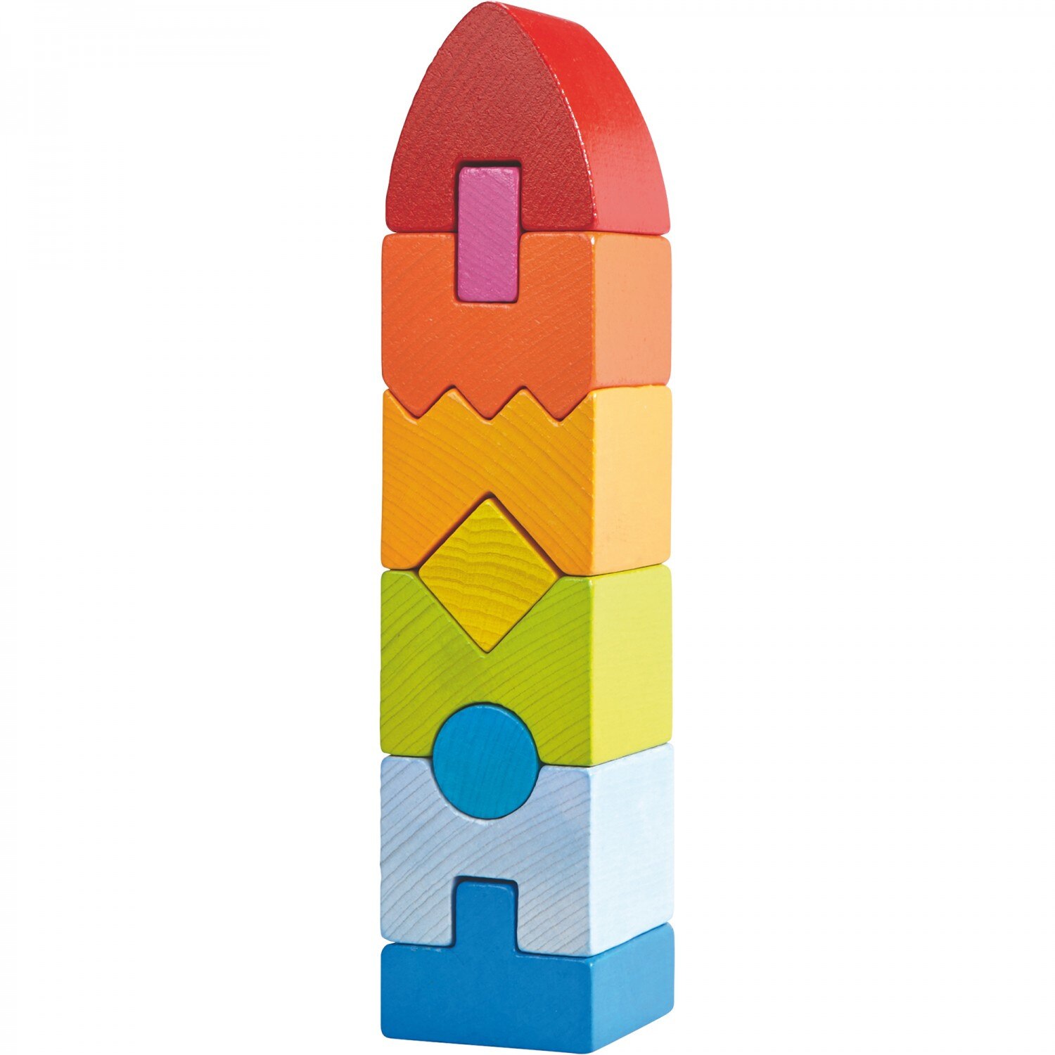 Joc de indemanare, Haba, Geometric Tower, 9 piese, 12luni+