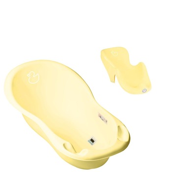 Set cadita 102 cm cu senzor de temperatura si suport anatomic Duck Galben Set cadita 102 cm cu senzor de temperatura si suport anatomic Duck Galben