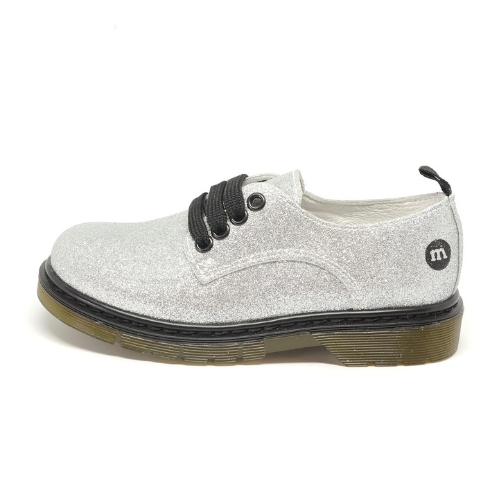 Pantofi fete Melania cu glitter sclipicios, argintiu, marimea 33