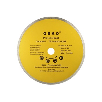 Disc diamantat cu profil continuu 250x8x25,4mm, Geko G00248 Disc diamantat cu profil continuu 250x8x25,4mm, Geko G00248