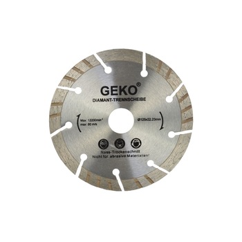 Disc diamantat segmentat 125mm x 22mm argintiu, Geko G00222 Disc diamantat segmentat 125mm x 22mm argintiu, Geko G00222