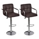 Set scaune de bar vidaXL, 2 buc., maro, piele ecologica