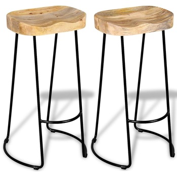 Set de 2 scaune de bar de lemn cu cadru de metal, vidaXL , Multicolor, 41 x 44 x 76 cm Set de 2 scaune de bar de lemn cu cadru de metal, vidaXL , Multicolor, 41 x 44 x 76 cm