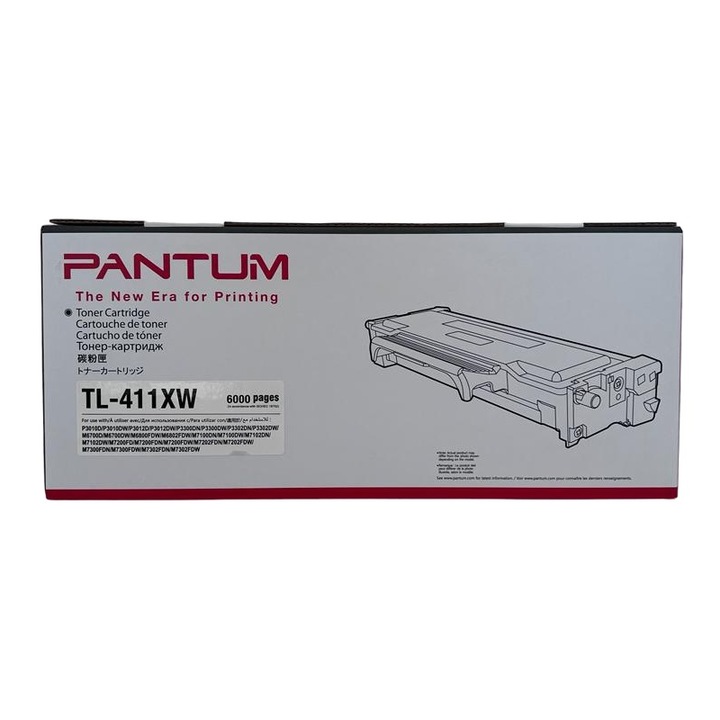 Cartus Pantum TL411XW Negru, Capacitate 6000 Pagini, compatibil cu P3010, P3300, M6700, M6800, M7100, M7200, M7300 si M7310
