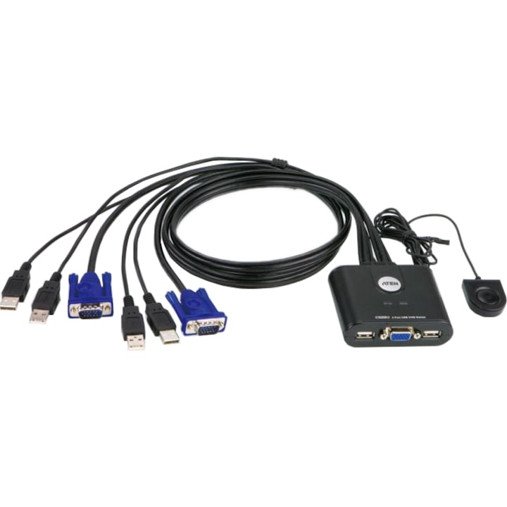 Aten CS22U-A7 KVM switch, 3 D-sub port, 6 USB port
