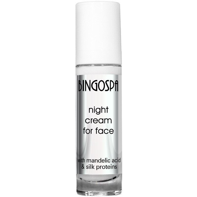 Crema de noapte BingoSpa, Cu acid de migdale si proteine din matase, 50g