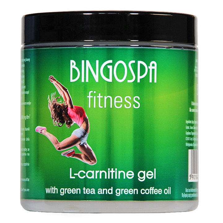 Gel pentru corp cu L-carnitina, ceai verde si ulei de cafea verde Fitness BingoSpa, 250g