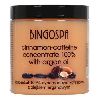 Concentrat 100% de scortisoara si cofeina BingoSpa, Cu ulei de argan, 250g Concentrat 100% de scortisoara si cofeina BingoSpa, Cu ulei de argan, 250g