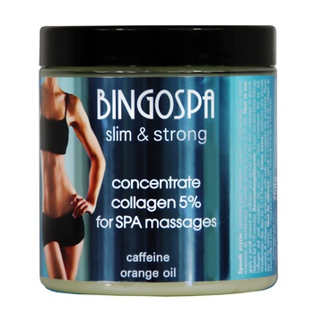 Gel de masaj BingoSpa, Slim & Strong, Complex de colagen, Cofeina si ulei de portocale, 250 g Gel de masaj BingoSpa, Slim & Strong, Complex de colagen, Cofeina si ulei de portocale, 250 g