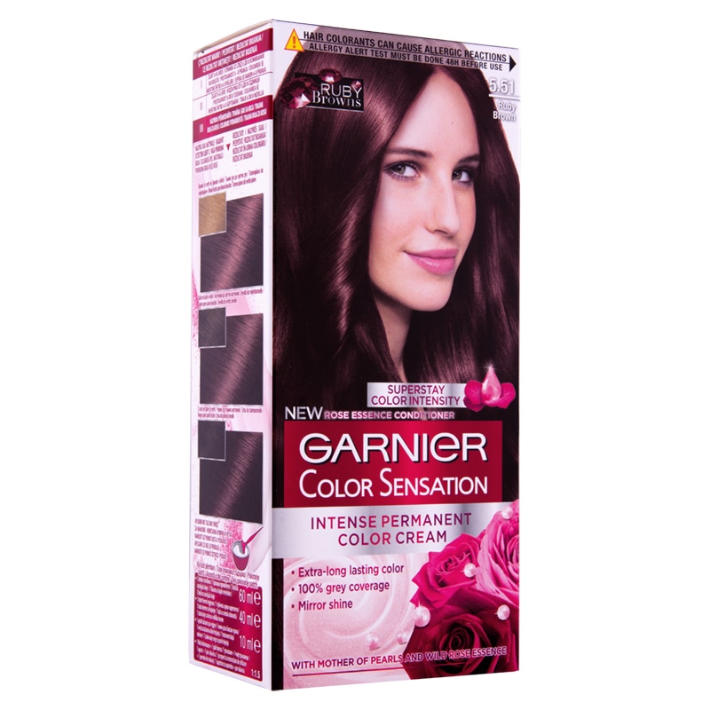 Vopsea de par permanenta Garnier Color Sensation cu amoniac nr.5.51 ruby brown