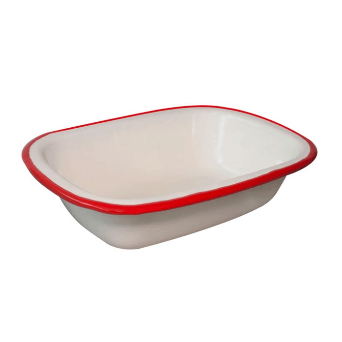 Tava emailata copt placinte RAKI RETRO 20cm crem,rosu