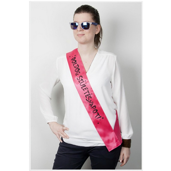 Boldog Születésnapot pink vállszalag