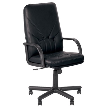Scaun directorial MANAGER, Negru piele ecologica Scaun directorial MANAGER, Negru piele ecologica