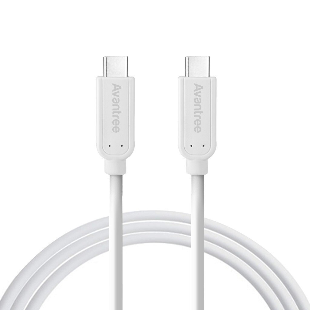 Cablu incarcare si date Avantree TC37, Type C to Type C, 1 M, Alb