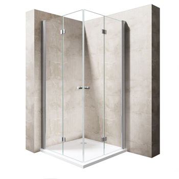 Cabina dus, 90x90 cm, sticla securizata 6mm transparenta, Usi Pliabile, EGO-26 Cabina dus, 90x90 cm, sticla securizata 6mm transparenta, Usi Pliabile, EGO-26