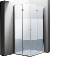 Cabina dus, 70x70 cm, sticla securizata 6mm, Sablata Partial, Usi Pliabile, EGO-26