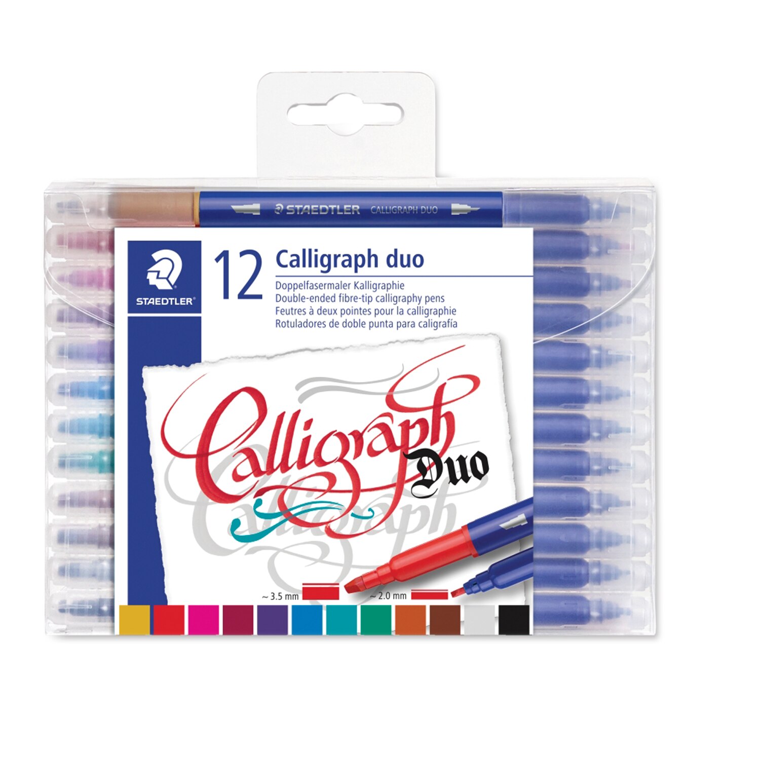 Marker Staedtler caligrafie 2 capete 12buc/set ST-3005-TB12