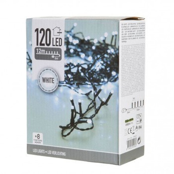 Instalatie Craciun outdoor eNoelle, 120 LEDuri de 5 mm, lumina alba, 5 m Instalatie Craciun outdoor eNoelle, 120 LEDuri de 5 mm, lumina alba, 5 m