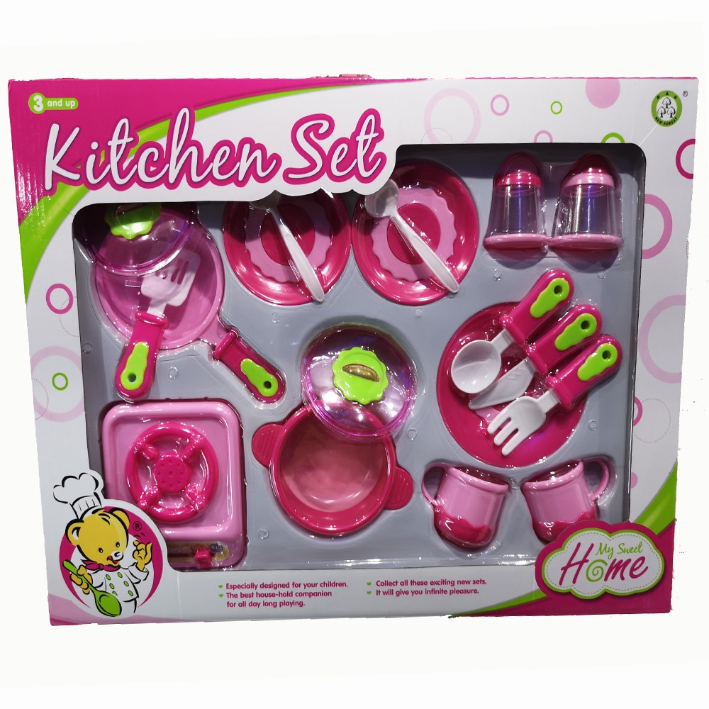 Set bucatarie copii - 18 piese - vase si aragaz