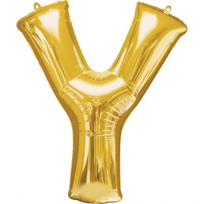 Balon folie mare litera Y auriu - 86 cm, Amscan 32998