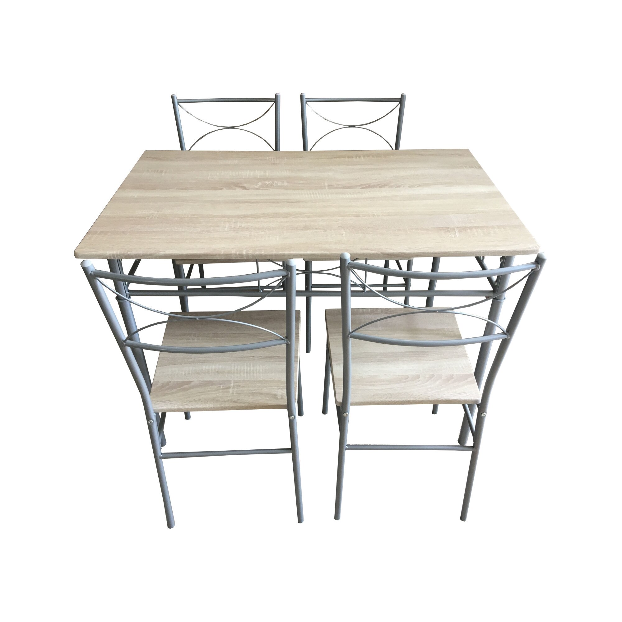 Set Masa cu 4 scaune,Crem,110X70X75 cm