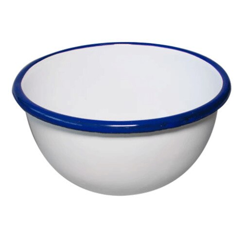 Bol RAKI RETRO otel emailat 22cm alb, albastru