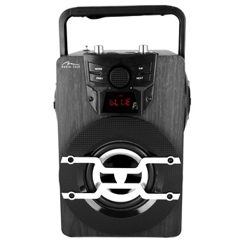 Boxa Karaoke Portabila Media-Tech Boombx PRO BT, Radio FM, MP3 Player, 18W RMS, cu Subwoofer, Incinta Lemn, USB + SD, Telecomanda, Antena, Negru Boxa Karaoke Portabila Media-Tech Boombx PRO BT, Radio FM, MP3 Player, 18W RMS, cu Subwoofer, Incinta Lemn, USB + SD, Telecomanda, Antena, Negru