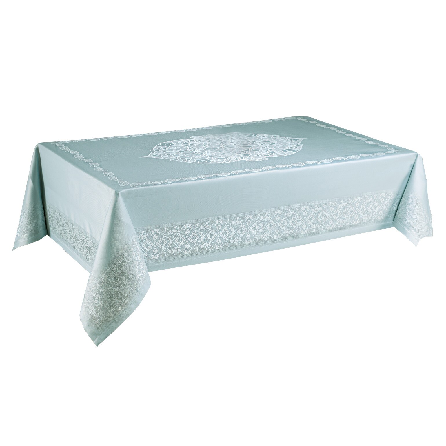 Fata de masa Valentini Bianco , Vernil , dimensiune 150x220cm, Model Gold Etamin