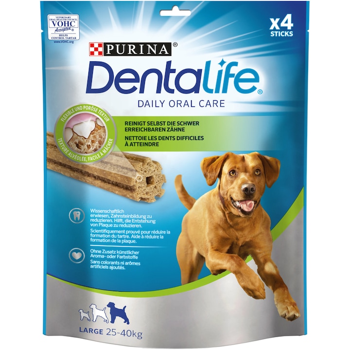 Допълваща храна - лакомсво PURINA® DENTALIFE® Sticks, за кучета от едри породи, 142g
