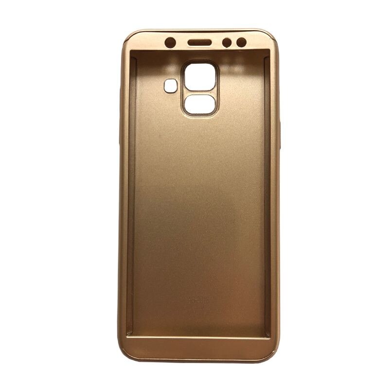 Husa Samsung Galaxy A6 2018 Flippy Full Cover 360 Auriu Folie de protectie
