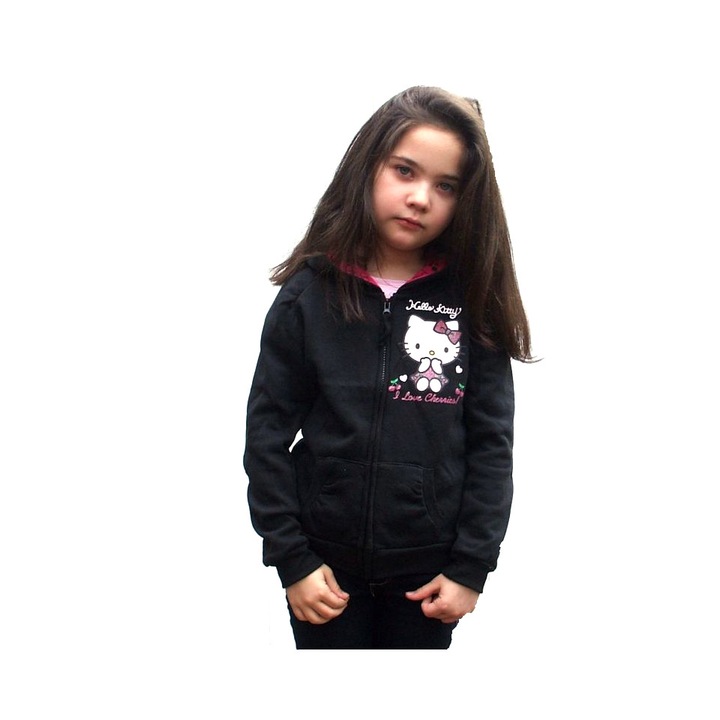Bluza fete Hello Kitty negru marime 104 cm