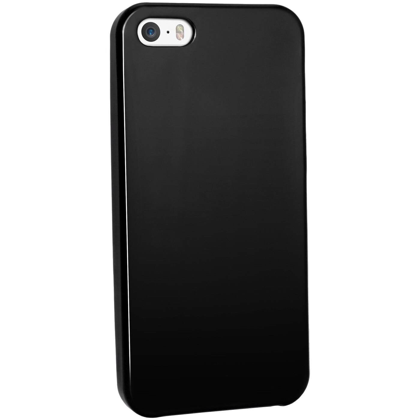 Husa Kabelwelt GKWQCHS135 pentru Apple iPhone 5/5s, Capac premium silicon slim, Negru mat